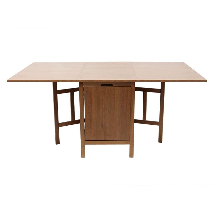 Set masa plianta lemn masiv cu 6 scaune culoare wenge