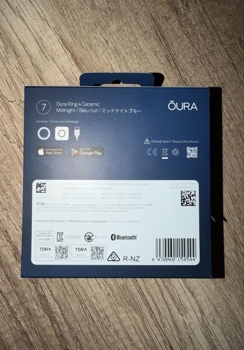 Oura ring 4 Ceramic Midnight 7 размер