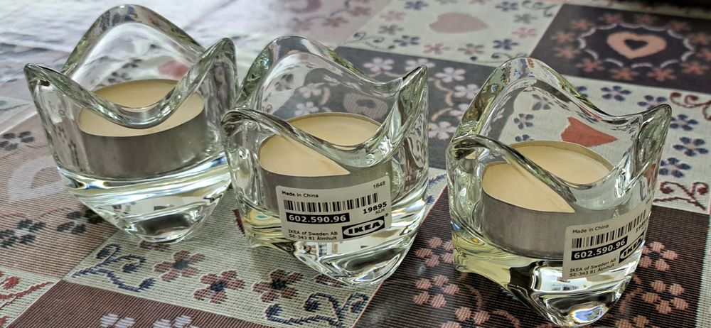 Нови свещници с чаени свещички.