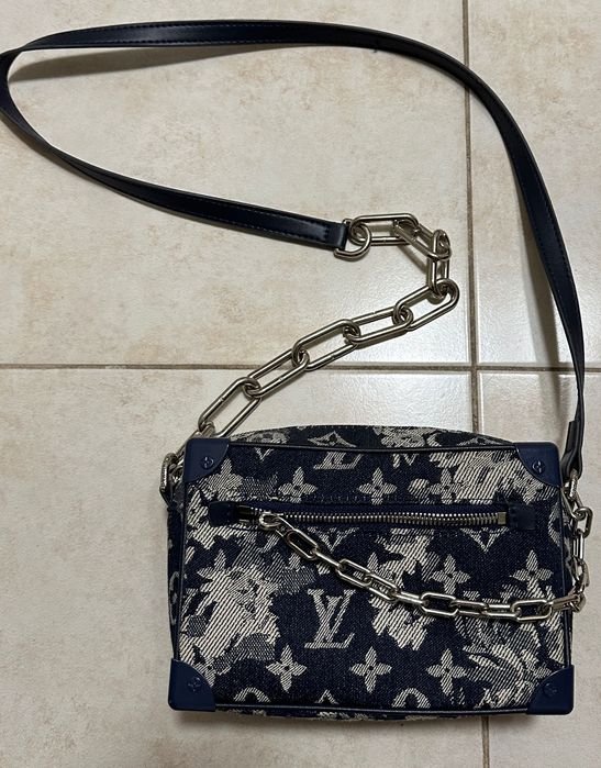 Стилна чанта синя LV