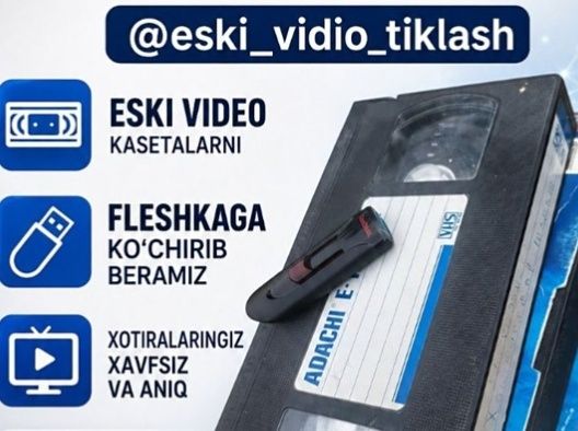 Eski  video kasetadan  Diskga fleshka hardga kochirib beramiza