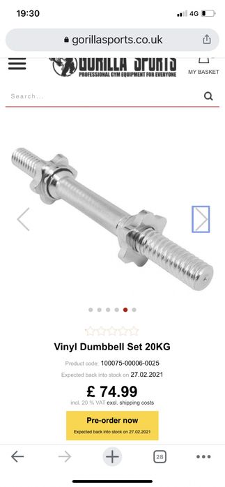 Gantere reglabile profi germany set 20 kg-10+10=20 kg noi in cutie