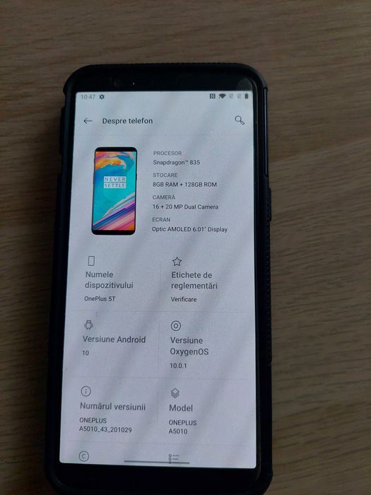 Telefon One Plus 5T, Dual SIM, 128 Gb memorie, 8 GB RAM, sensor amprentă,