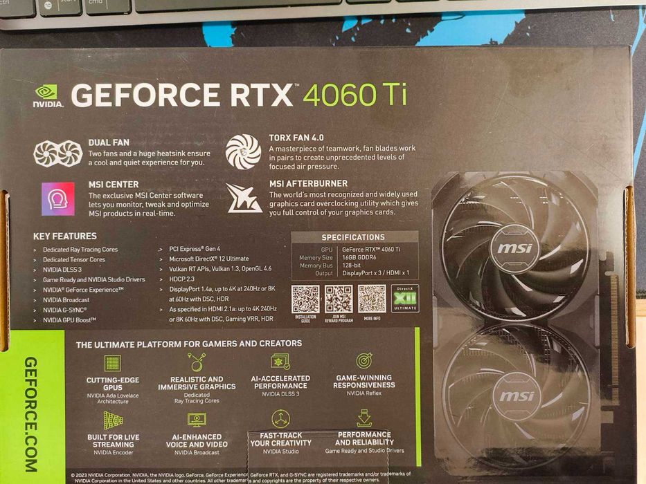 MSI GeForce RTX 4060 Ti 16GB VRAM