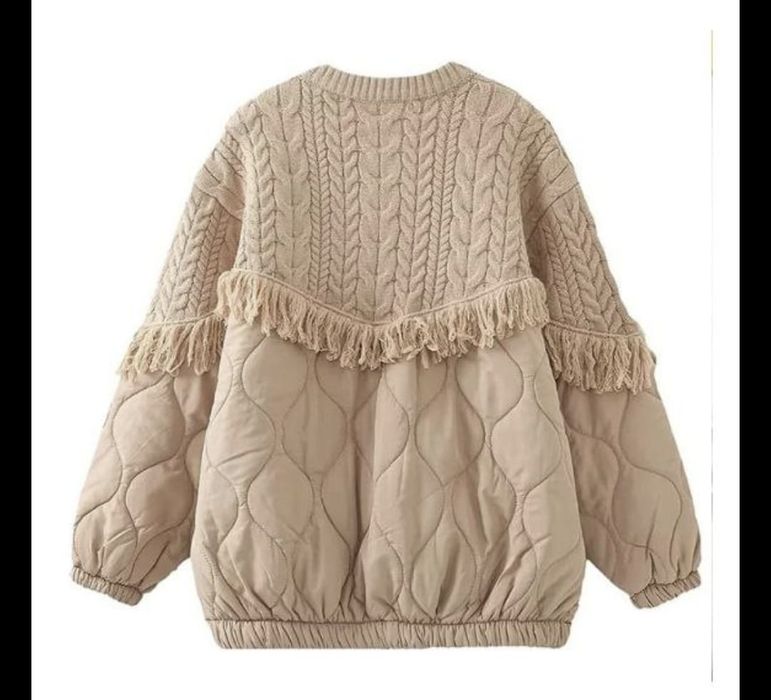 Кардиган коричневый,  белый