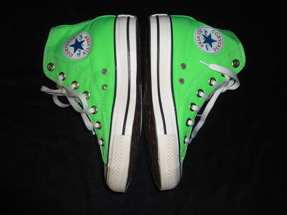 Bascheti verde neon ghete sport tenisi dama Converse