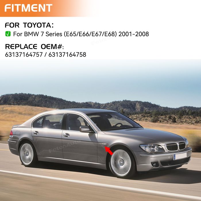 2 Броя Динамични LED Мигачи за BMW 7 Series E65 E66 E67 E68 2002–2008