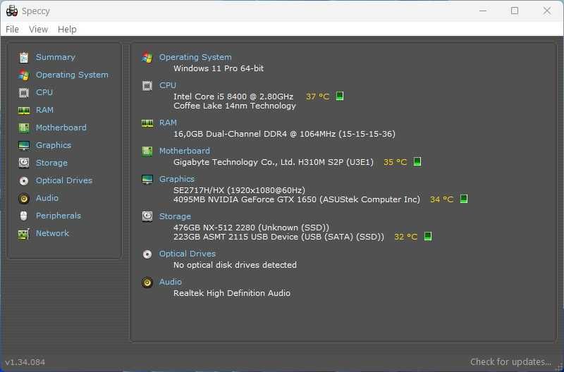 PC GAMING-Gigabyte H310M S2P, CPU Hexa Core i5-8400-turbo la 4GHz,RAM 16GB DDR4,M2 512Gb-Nou, GTX1650-4Gb ddr6,
