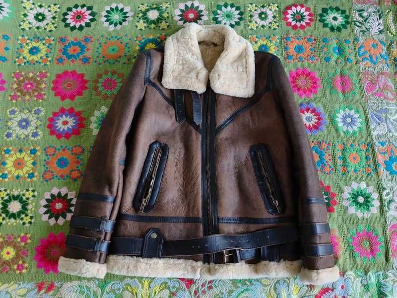 Geaca NOUA imblanita oaie naturala Sheepskin Pilot B3 - marime M (48)
