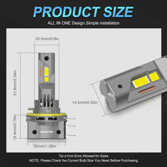 Лед крушки H15 LED | Canbus 6500K, 30000LM | Гаранция 1 година