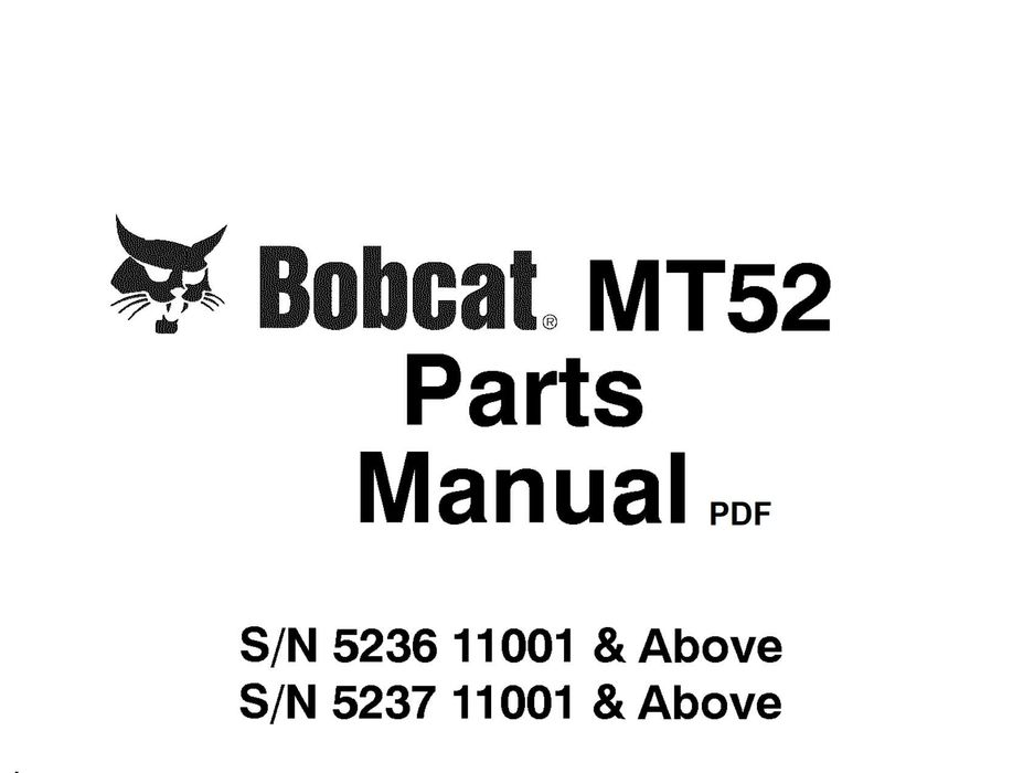 Parts Manual Bobcat MT50, PDF