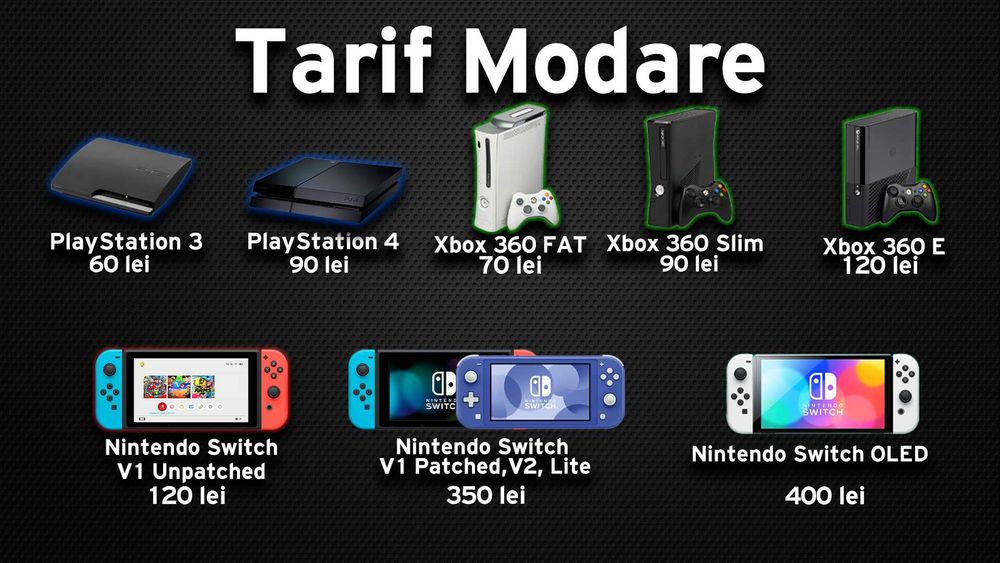 Modare console Ps3, Ps4, Xbox 360, Nintendo Switch V2, Lite, OLED