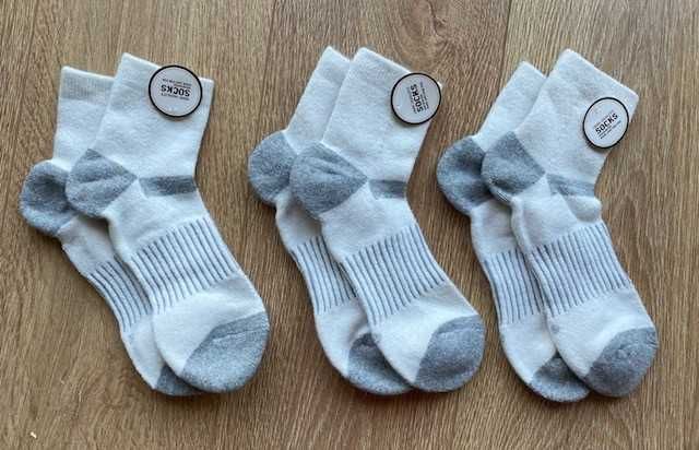 Sosete termice din lână merino, 3 perechi, marime 36-42, albe, noi