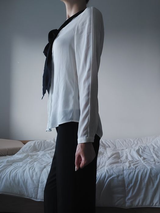 Cămașă ivoire cu fundă S/38