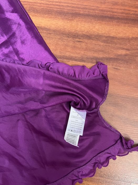 Maiou top material satinat mov clair de lune