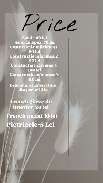 Mani, pedi, gene zmoc, pensat, coafat și make-up