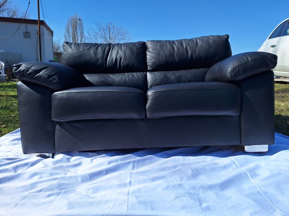 Диван двойка естествена кожа