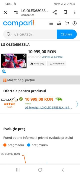 Televizor LG OLED evo 65G33LA,  164 cm, Smart, 4K Ultra HD nou