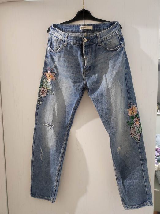 Дънки бойфренд С-М размер средна талия