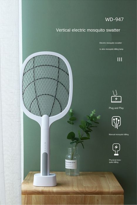 Мухобойка ракетка электрическая от насекомых,комаров