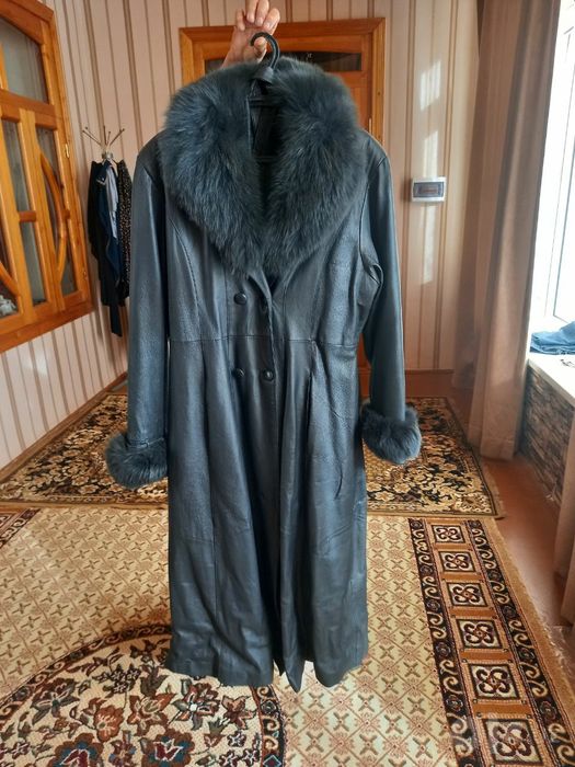Кожаные плащ утеплённые