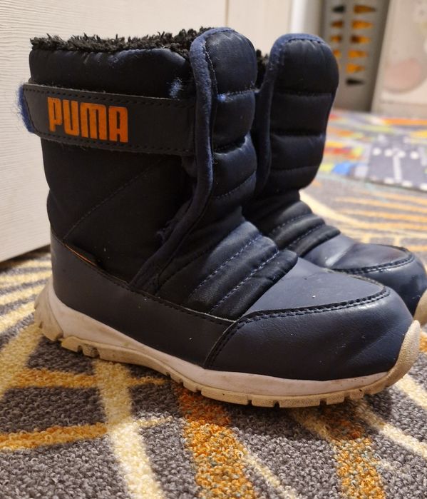 Puma - Ghete impermeabile cu inchidere velcro Nieve, Bleumarin, 27