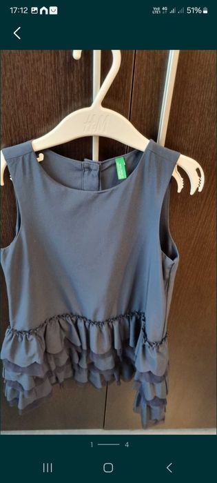 Rochita albastru inchis cu volanase 4-5 ani