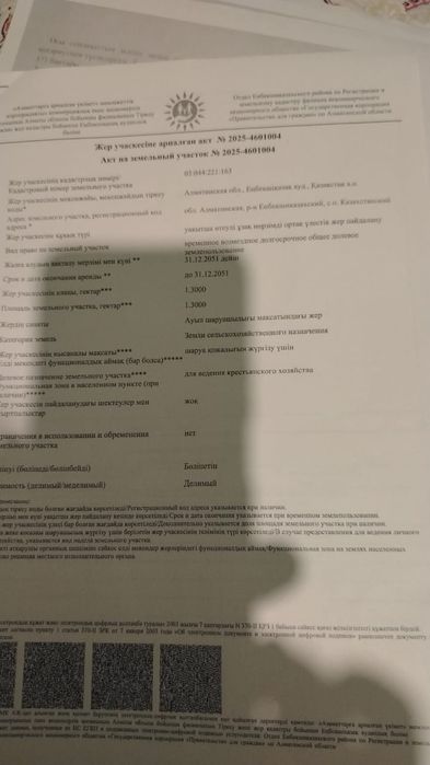 Поле в посёлке малаводный 1г