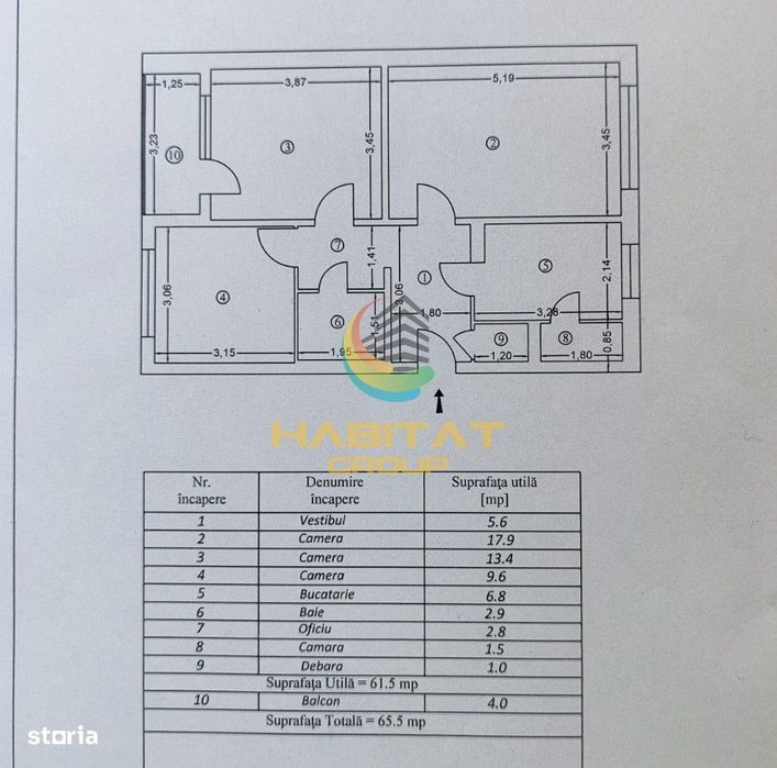 Apartament 3 Camere 65.50mp Drumul Gazarului