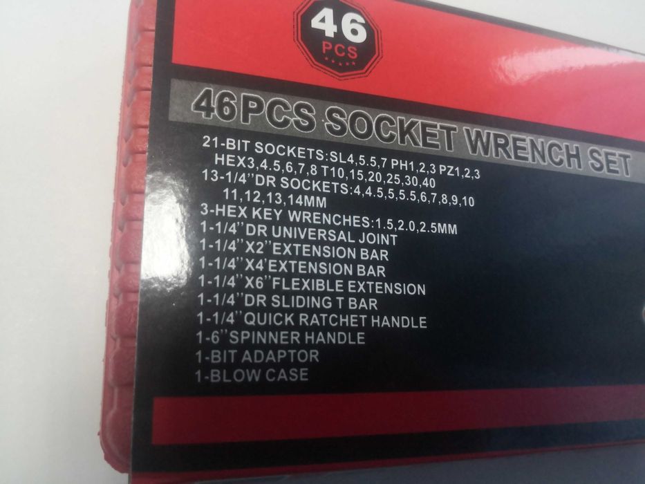Trusa 46 piese cu chei tubulare, biti, clichet