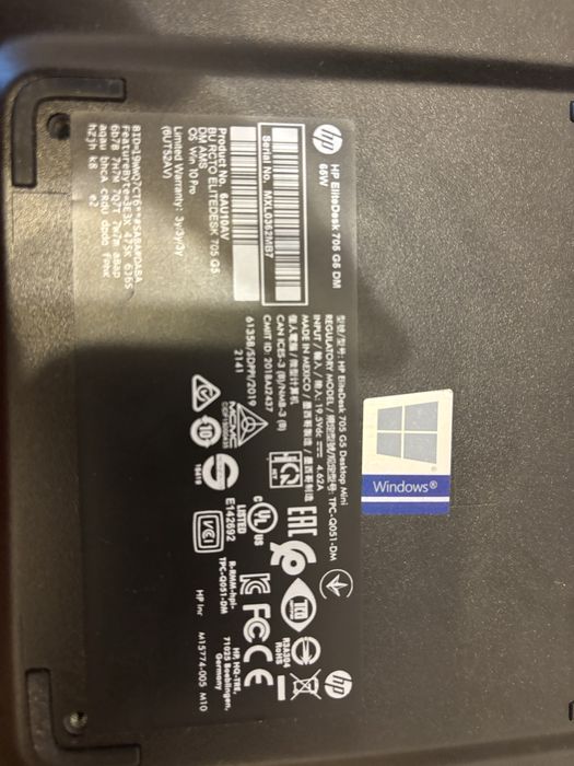 Mini Pc Hp 705 g5 Ryzen 5 3400G 16 gb ram , windows 11