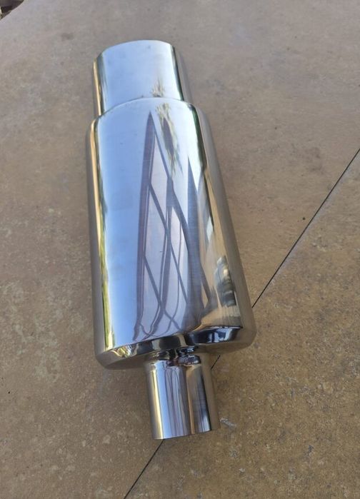 Toba sport de inox cu 1 iesire de tip buza ovala subtire
