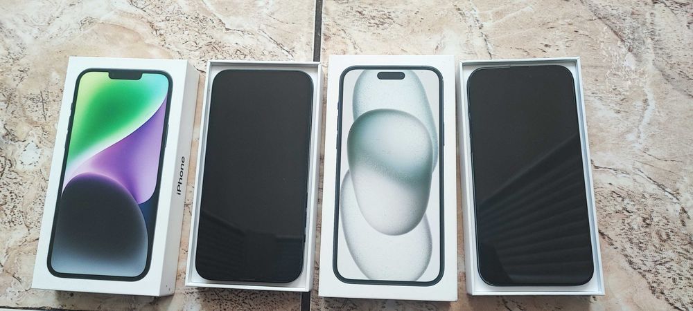 iphone 14 plus (B=90%) 1400lei si iphone 15 plus (B=98%) 1850lei impecabile