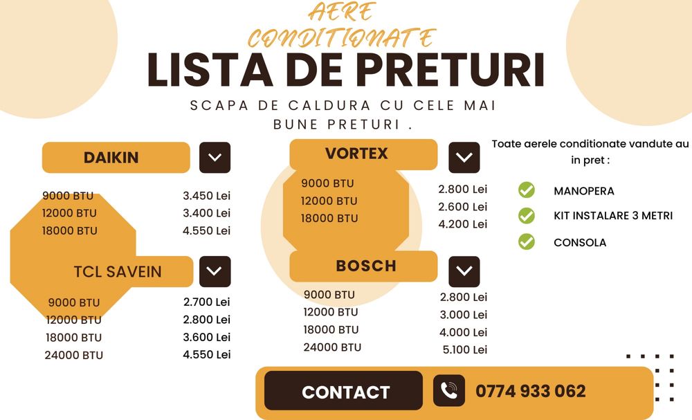 Montaj si Vanzare Aer Conditionat 2026