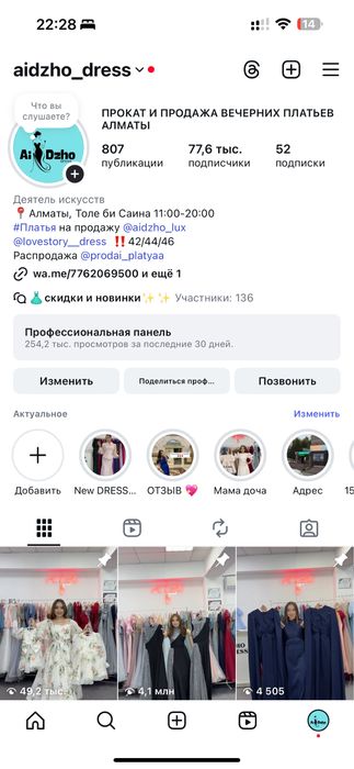 Готовый бизнес прокат платьев