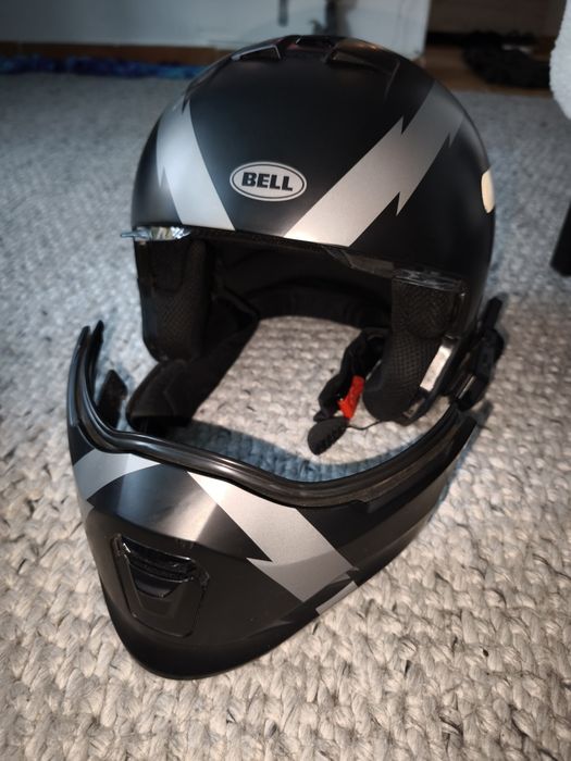 Cască moto modulară Bell broozer arc negru mat/gri XL.