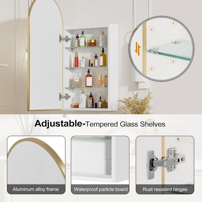 Шкаф за баня с огледало и място за съхранение 40×80 см бял