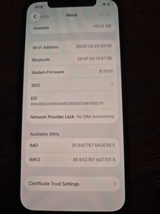 iPhone 12, 128 gb, 93% battery health