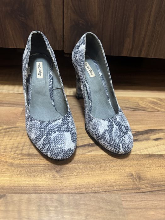 Pantofi cu toc,  imprimeu tip piele de șarpe, 38