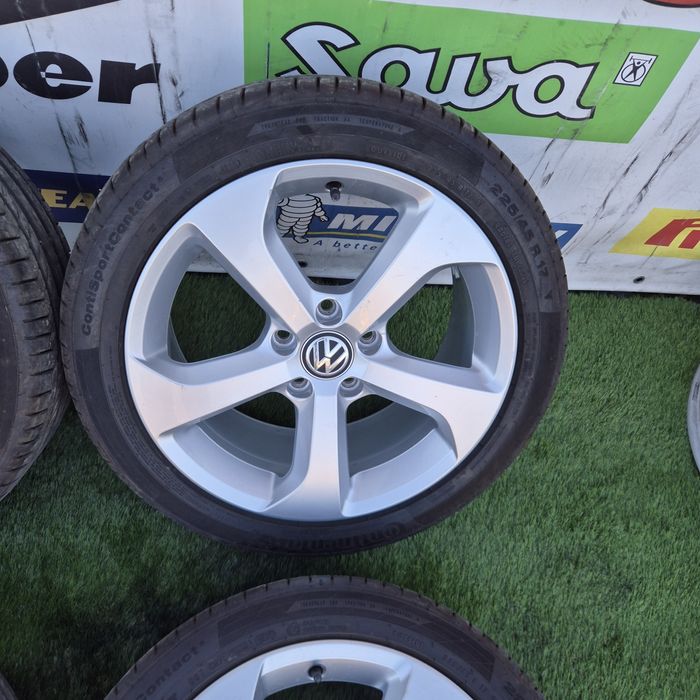 Jante R 17 5x112 Golf, Passat, Caddy cu 225 45 17 continental