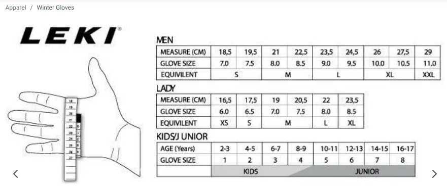 Нови дамски ски ръкавици 'LEKI', размер XS, или 6.