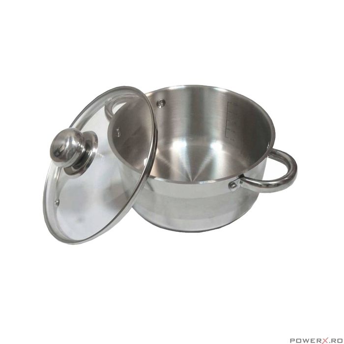 Oala cu capac din inox, capacitate 1.5 litri 16 cm, Kinghoff