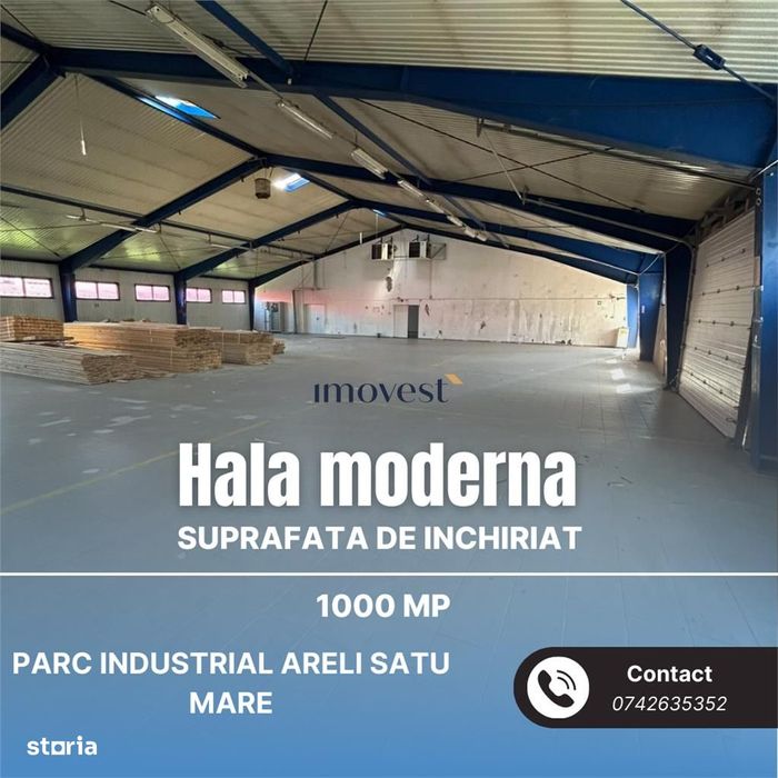 Hala de Inchiriat in Satu Mare | Zona Parc Industrial | 1000 mp