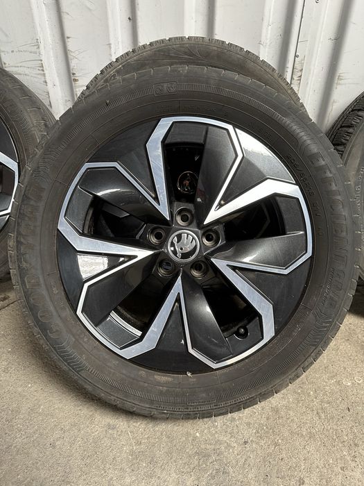 Set 4 jante aliaj originale Škoda R16 5x100 ET38 + anvelope 205/55 R16