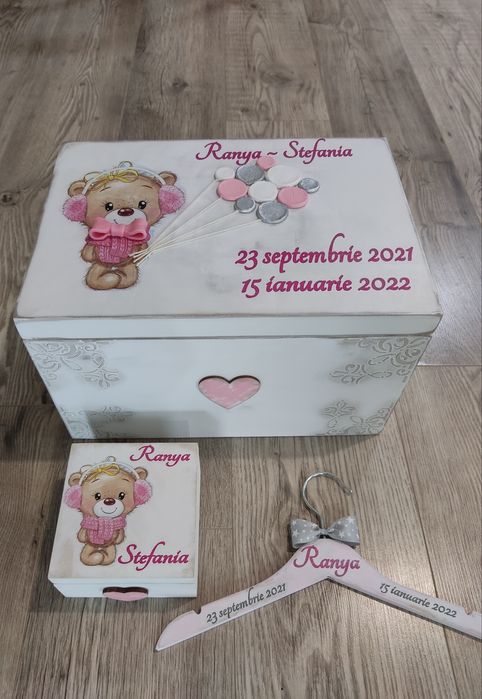 Cutie lemn botez nunta personalizata