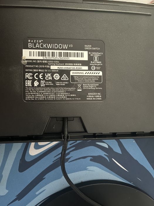 Vand tastatura razer blackwidow v3