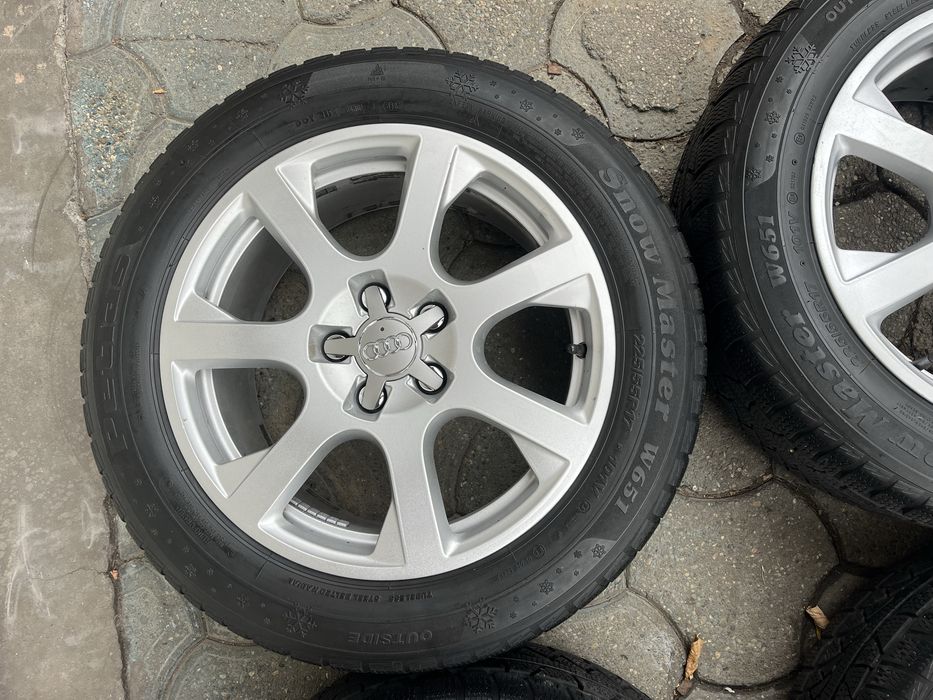 Jante aliaj 5x112mm, anvelope iarna 225/55 R17 Audi A4 B8 B9, A6 C6 C7