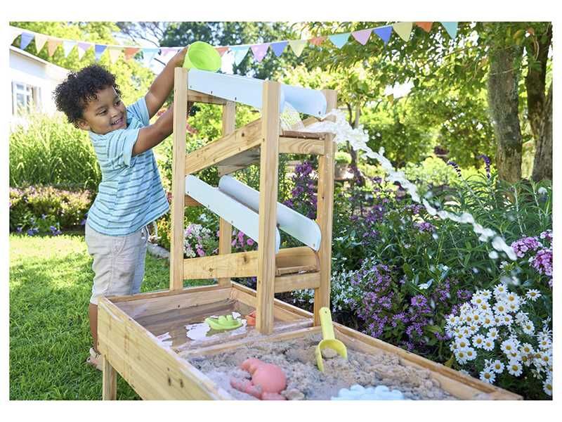 НОВИ! Комбиниран пясъчник с пързалка – игра с вода и пясък