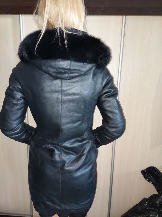 Зимно кожено яке/ палто / дубльонка