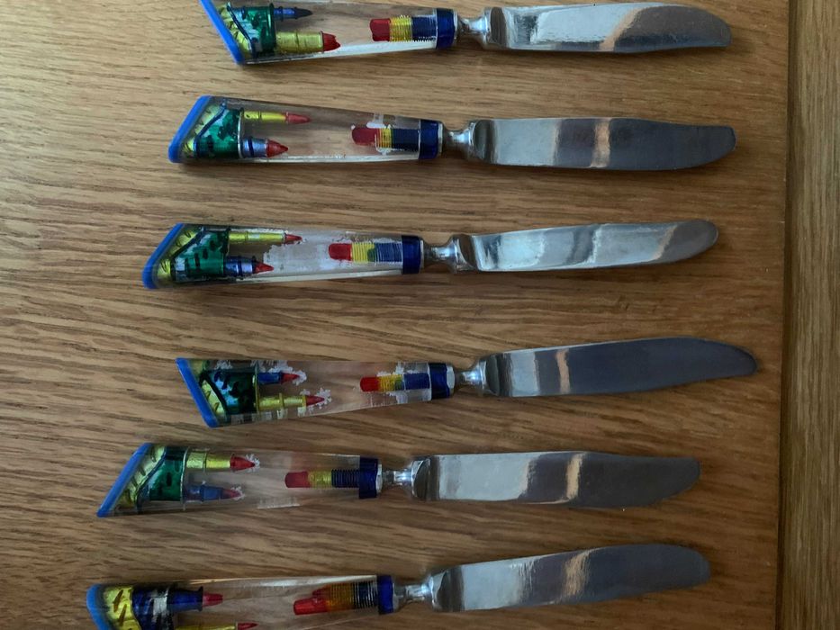 Set 6x cutite masa Art Deco Vintage hadmade 1980 nu Rosenthal Villeroy